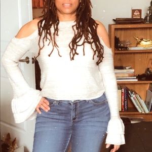 Medium Express off shoulder Bell Sleeve Sweater